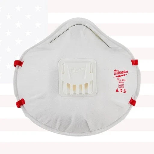 Milwaukee 48-73-4014 N95 Professional Multi-Purpose Valved Respirator (10-Pack)