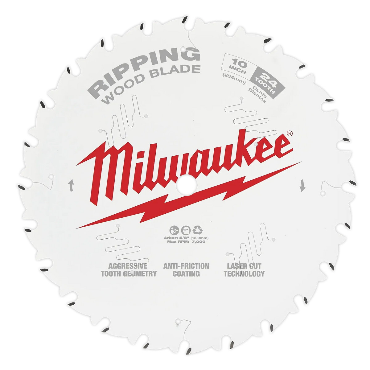 Milwaukee 48-40-1020 10 in. x 24-Tooth Ripping Circular Saw Blade