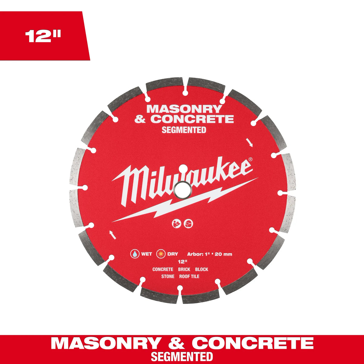 Milwaukee 49-93-9312 12 in. Segmented Masonry & Concrete Diamond Blade