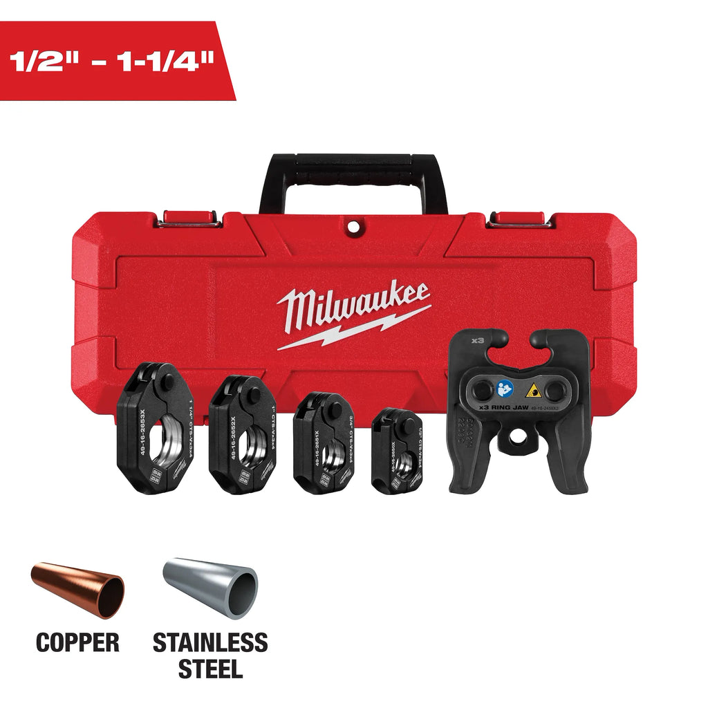 Milwaukee 49-16-2490X 1/2" - 1-1/4"  Pivoting Ring Kit for M12 FORCE LOGIC Press