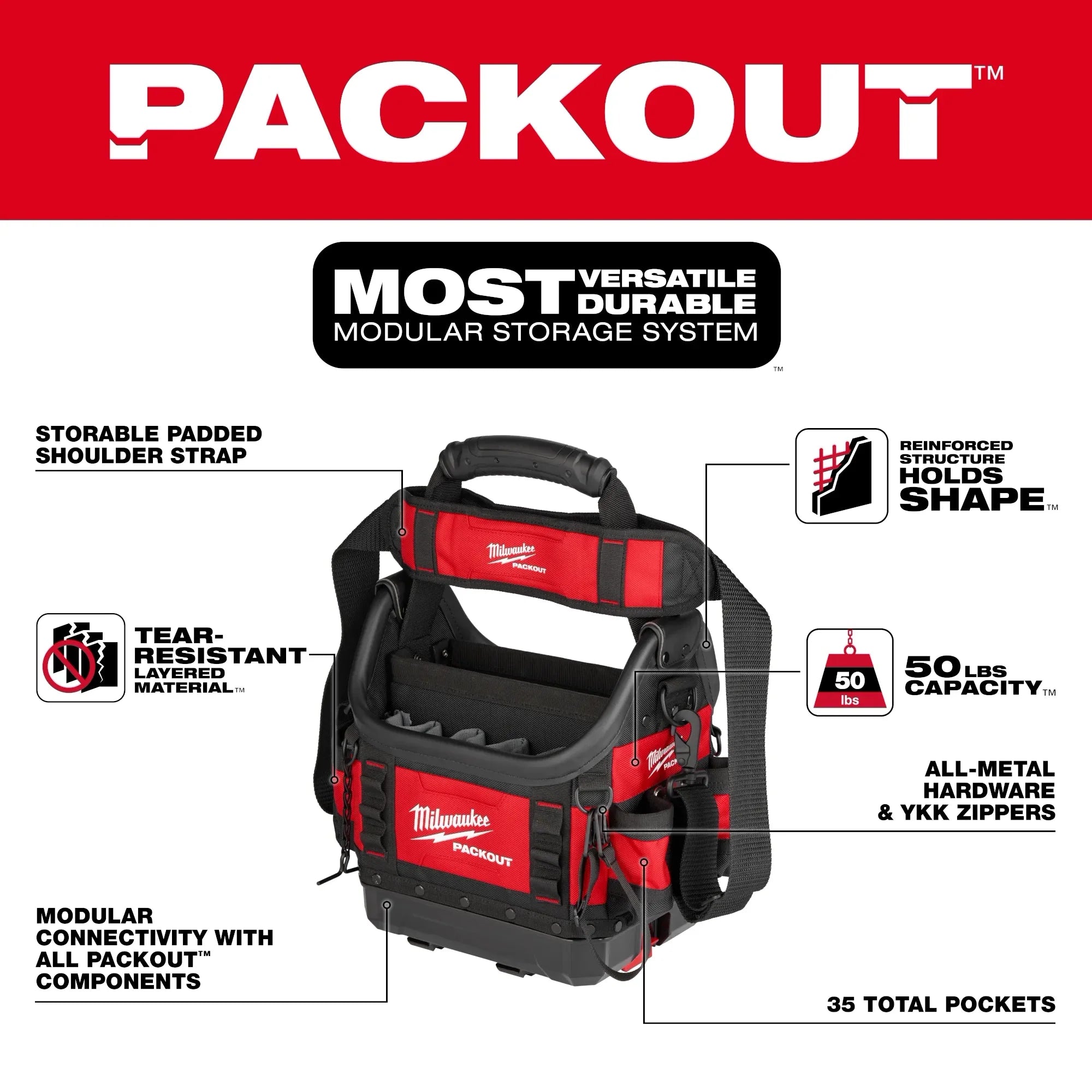 Milwaukee 48-22-8311 PACKOUT™ 10" Structured Tote