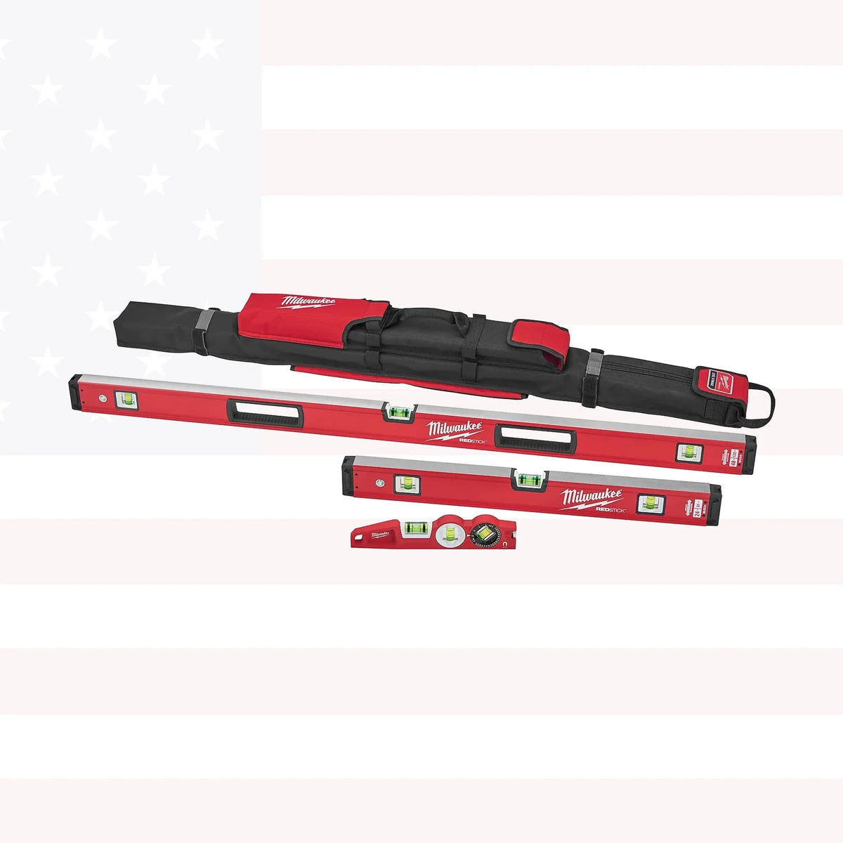 Milwaukee MLBXC48 10 in./24 in./48 in. REDSTICK Box & Torpedo Level Set