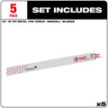 Milwaukee 48-00-5789 5PC 12" 18 TPI The Torch SAWZALL Blades (Open Box)