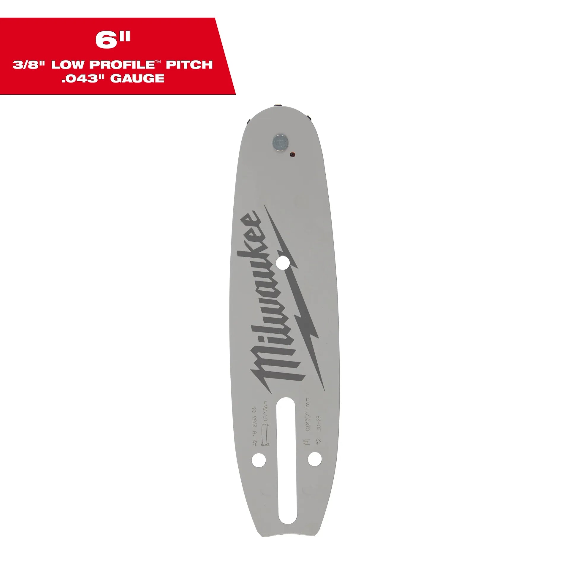 Milwaukee 49-16-2733 6" 3/8" LOW PROFILE Pitch, .043" Gauge Guide Bar