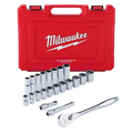 Milwaukee 48-22-9410 22 pc 1/2" Drive SAE Ratchet and Socket Set - 4 Flat Sides