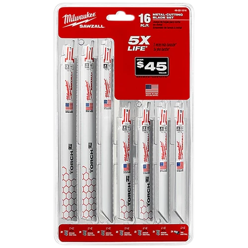 Milwaukee 49-22-1216 16PC Metal Cutting Sawzall Blade Set (Open Box)