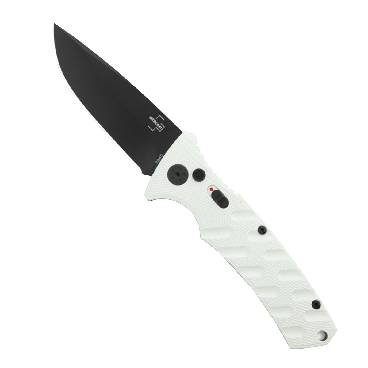 Boker Strike Drop Point Automatic Knife Imperial White (3.25" D2 Black)