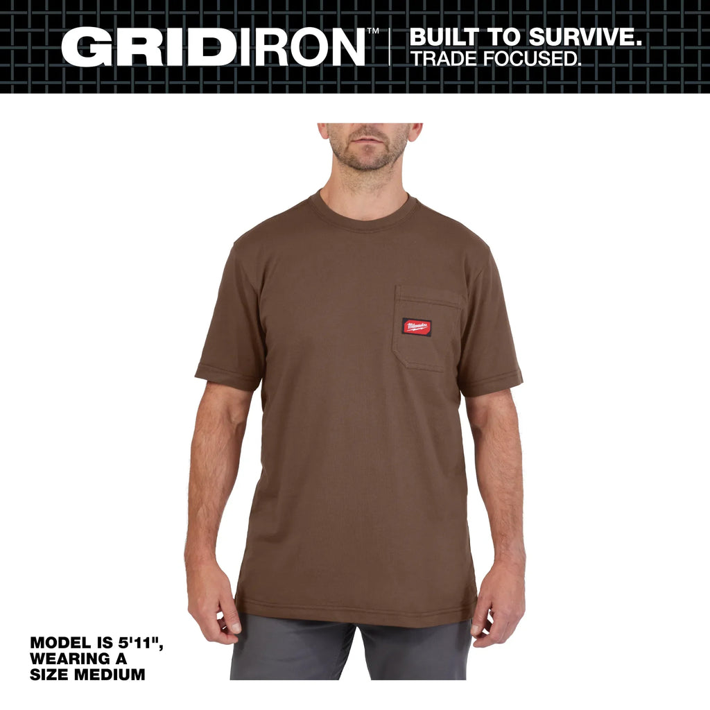 Milwaukee 605 Men's GRIDIRON Cotton/Polyester Short-Sleeve Pocket T-Shirt