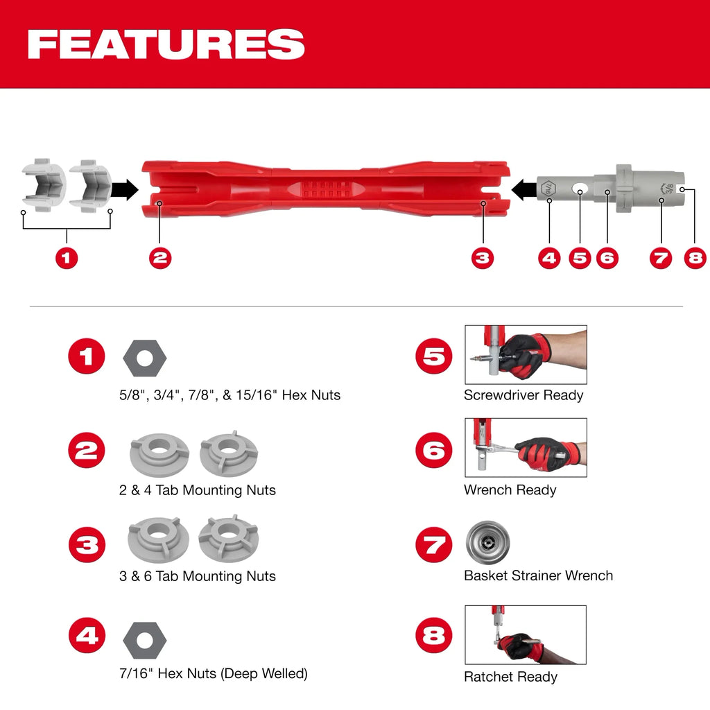 Milwaukee 48-22-7100 Faucet Swap-Out Wrench (Open Box)