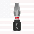 Milwaukee 48-32-4722 SHOCKWAVE Impact Duty 1" Square Recess #2 Insert Bits 25CT