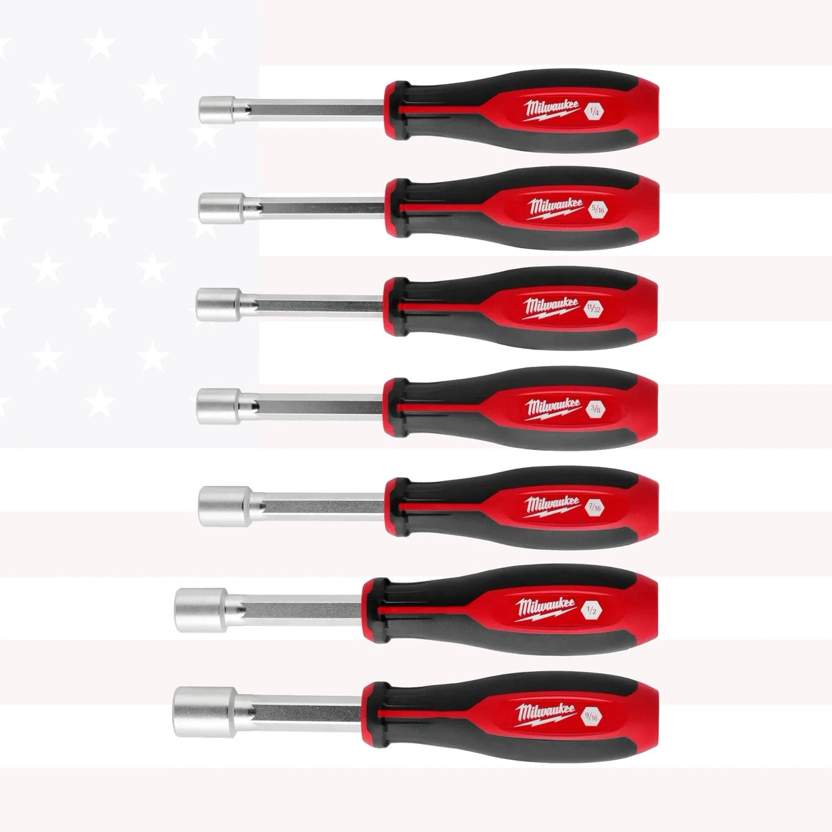 Milwaukee 48-22-2547 7pc SAE HollowCore Magnetic Nut Driver Set