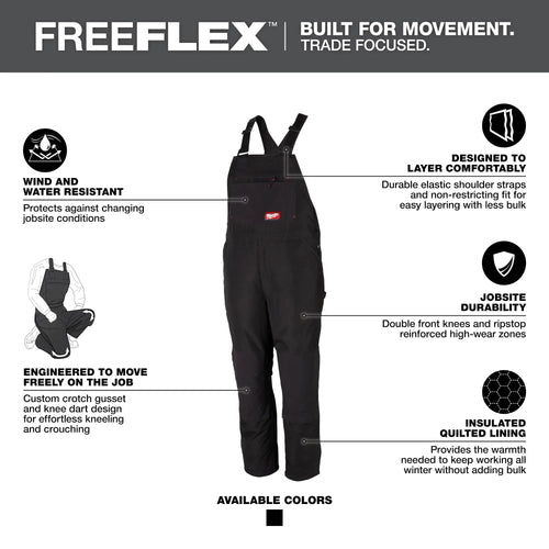 Milwaukee 262B Men's Black FREEFLEX Insulated Bib Overalls