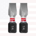 Milwaukee 48-32-4418SHOCKWAVE 1" x 1/4" SL10 Slotted Alloy Steel Insert Bit 2PC