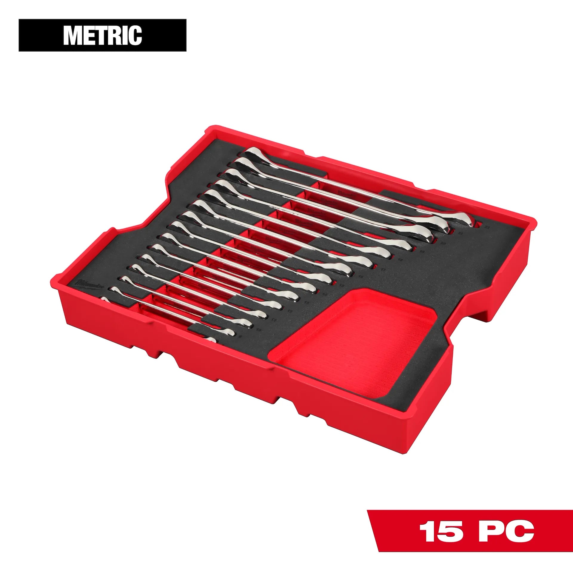 Milwaukee 48-22-0156 15PC Metric Ratcheting Combination Wrench Set