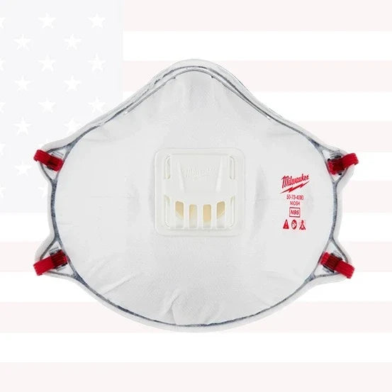 Milwaukee 48-73-4004 N95 Multi-Purpose Valved Respirator with Gasket - 10 Pack