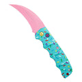 Boker Dessert Warrior Remix Hawkbill Kalashnikov Manual Knife Blue (3.25" Pink)