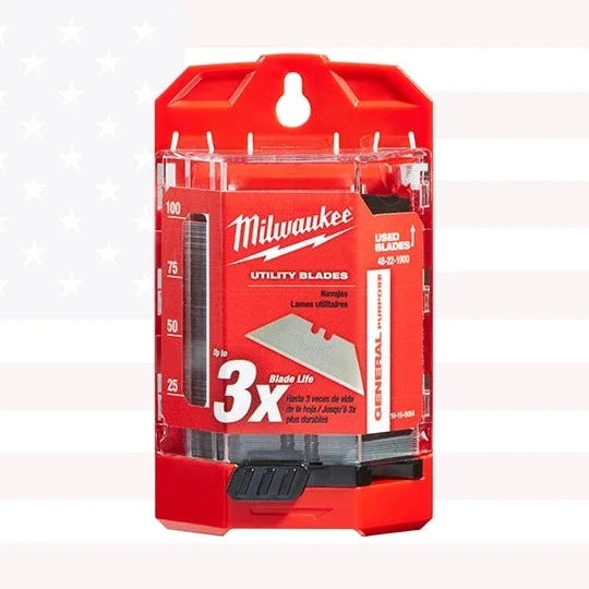 Milwaukee 48-22-1900 100 PC General Purpose Utility Blades w/ Dispenser