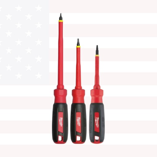 Milwaukee 48-22-2203 3PC 1000V Insulated Screwdriver Set w/ Square Drive