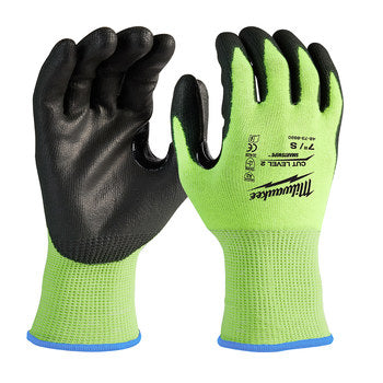 Milwaukee 48-73-8920B 12PC Small High Vis Cut Level 2 Polyurethane Dipped Gloves