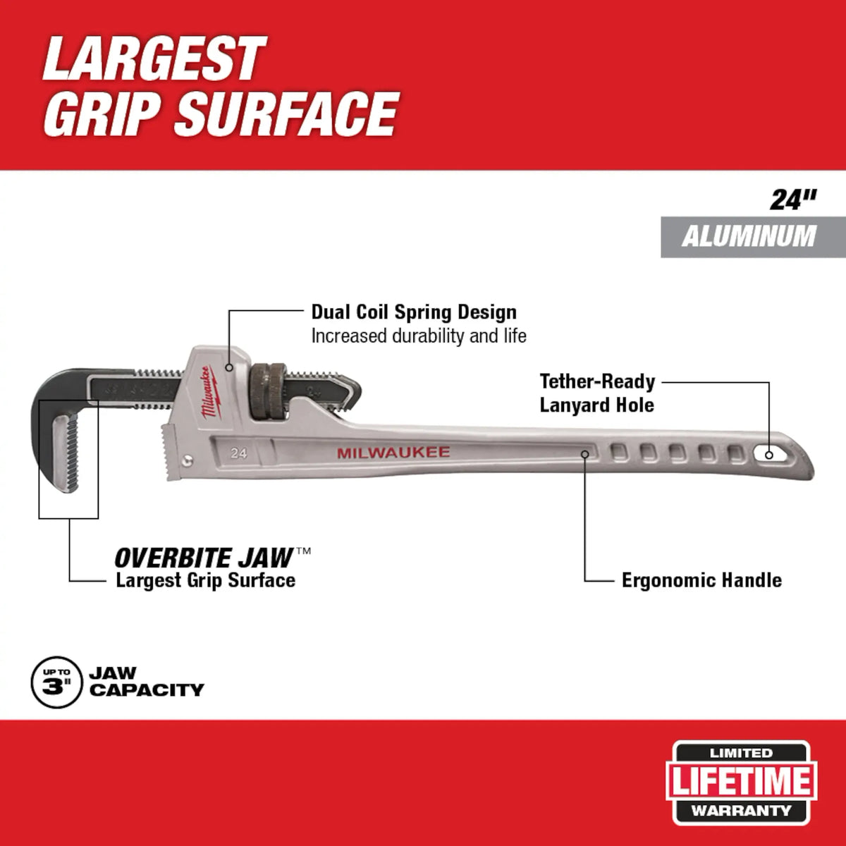 Milwaukee 48-22-7224 24" Aluminum Pipe Wrench
