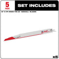 Milwaukee 48-00-5027 5PC 12" 5 TPI The Ax Sawzall Blade