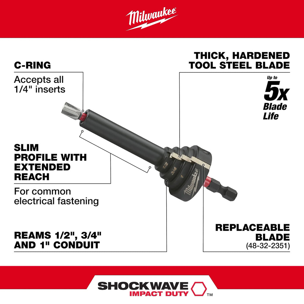 Milwaukee 48-32-2350 SHOCKWAVE Impact Duty Conduit Reaming Bit Holder
