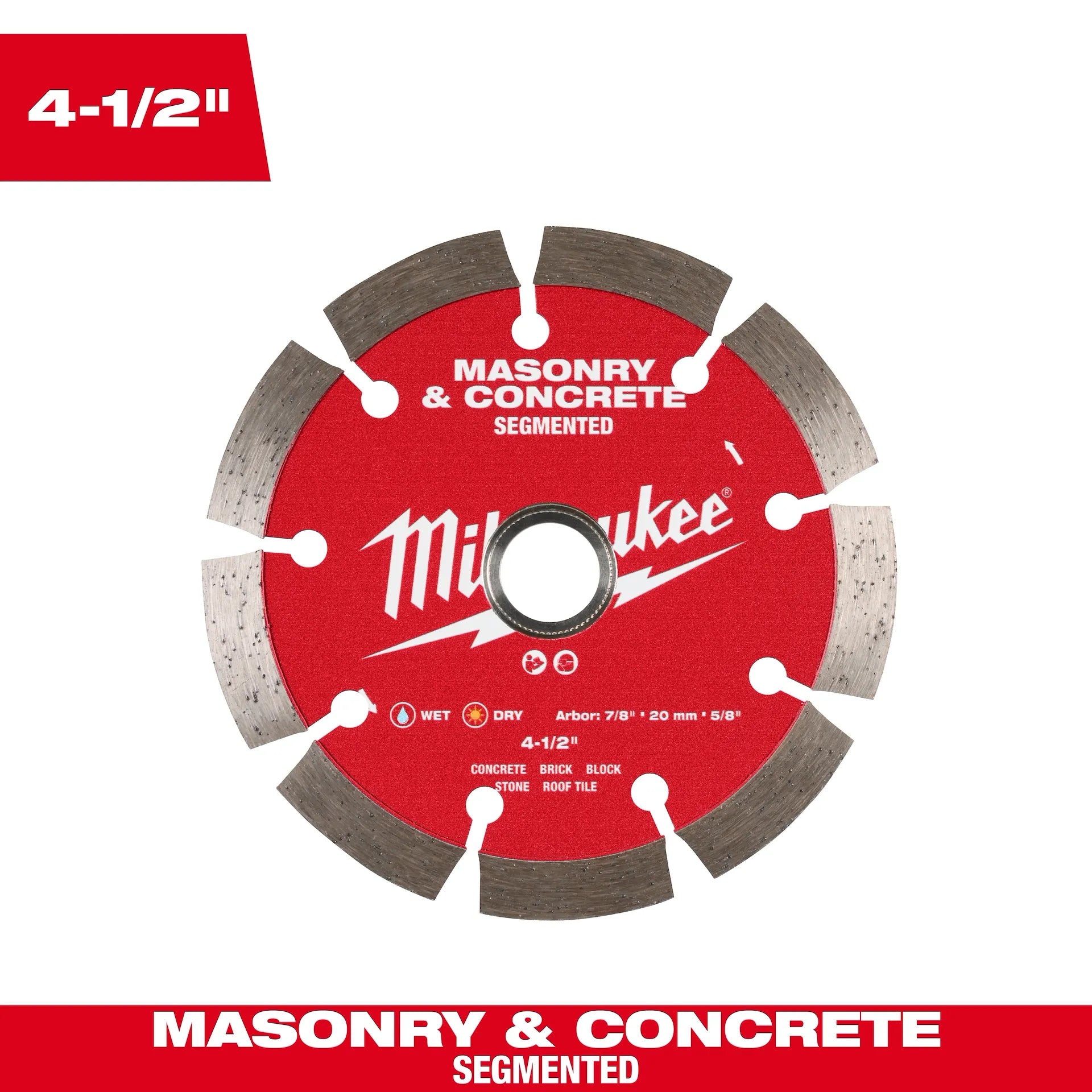 Milwaukee 49-93-9304 4-1/2" Segmented Masonry & Concrete Diamond Blade
