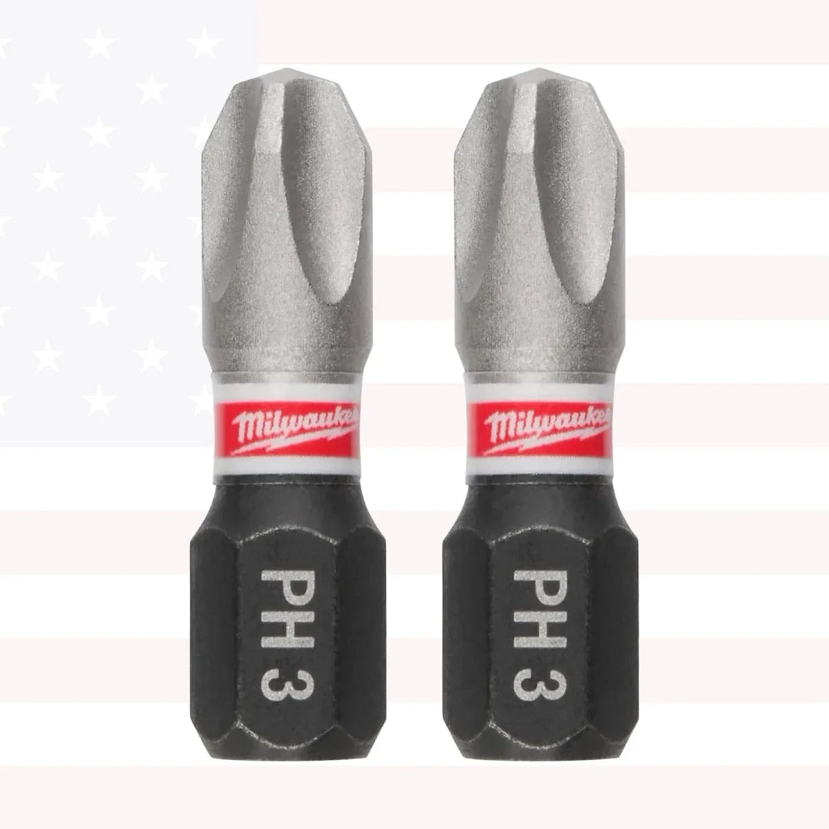 Milwaukee 48-32-4413 SHOCKWAVE Impact 1" Phillips #3 Alloy Steel Insert Bit 2PK