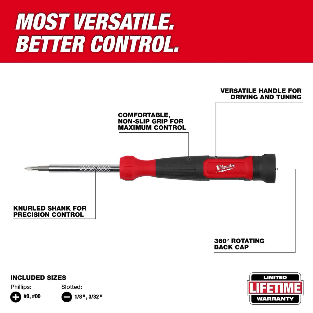 Milwaukee 48-22-2930 4-in-1 Precision Multi-Bit Screwdriver (Open Box)