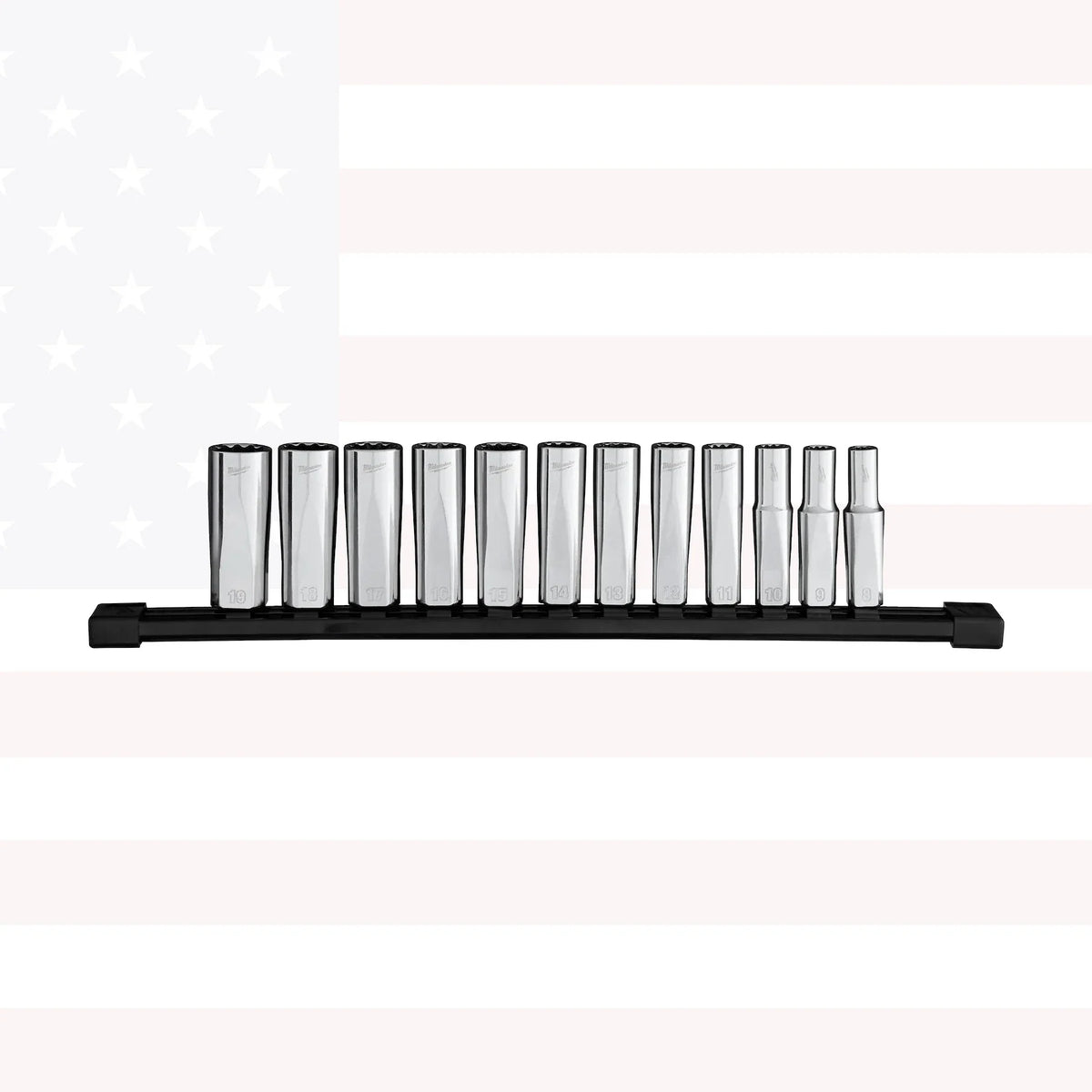 Milwaukee 48-22-9521 3/8 in. Drive Metric 12-Point Deep Well Socket Set 12PC