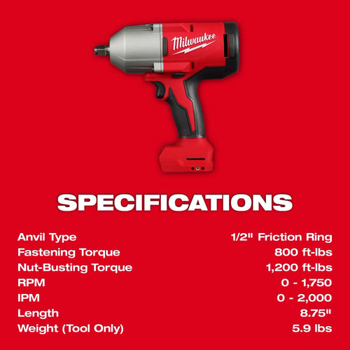 Milwaukee 2666-20 M18 1/2" High Torque Impact Wrench w/ Friction Ring (Open Box)