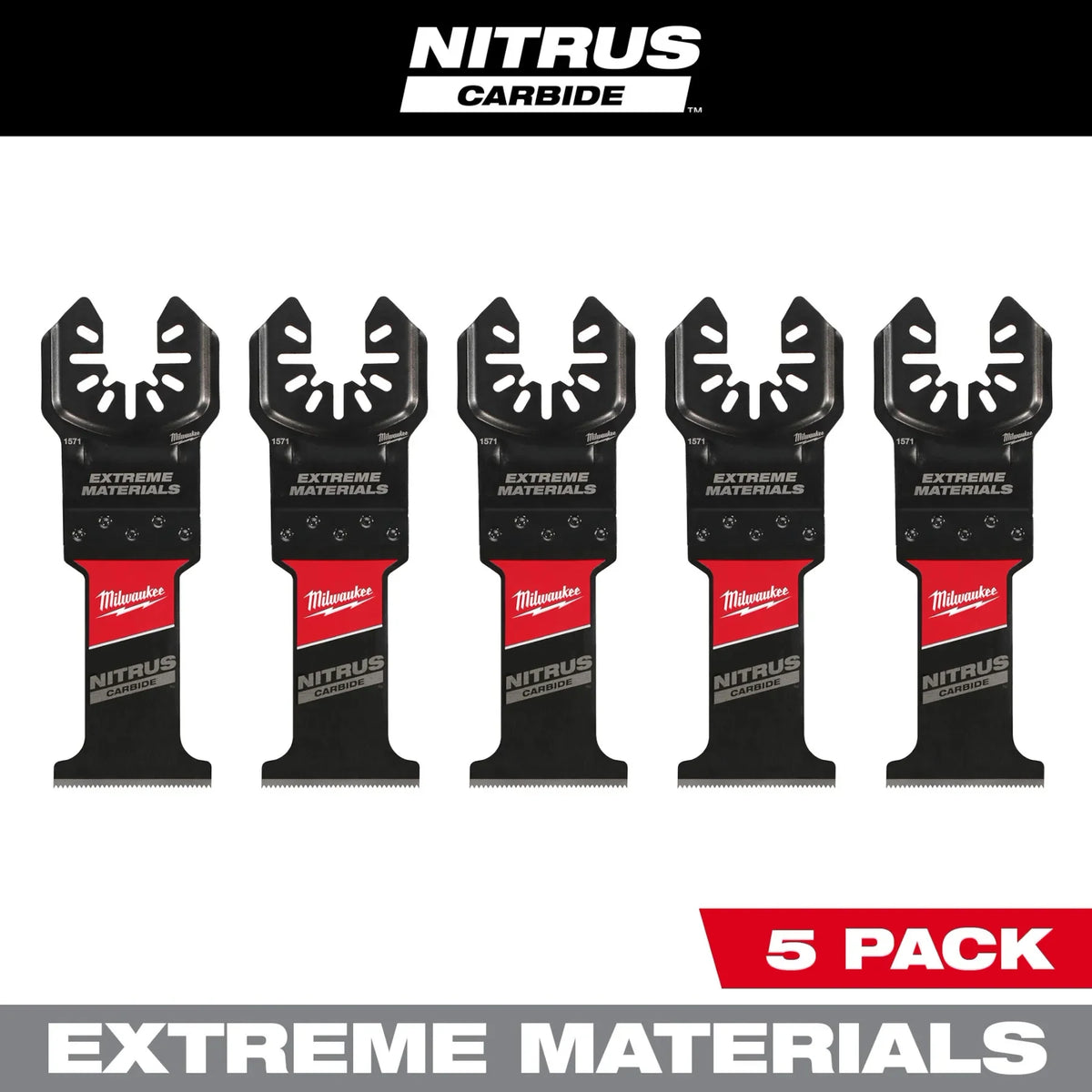 Milwaukee 49-25-1575 NITRUS CARBIDE Universal Fit OPEN-LOK Multi-Tool Blade 5CT