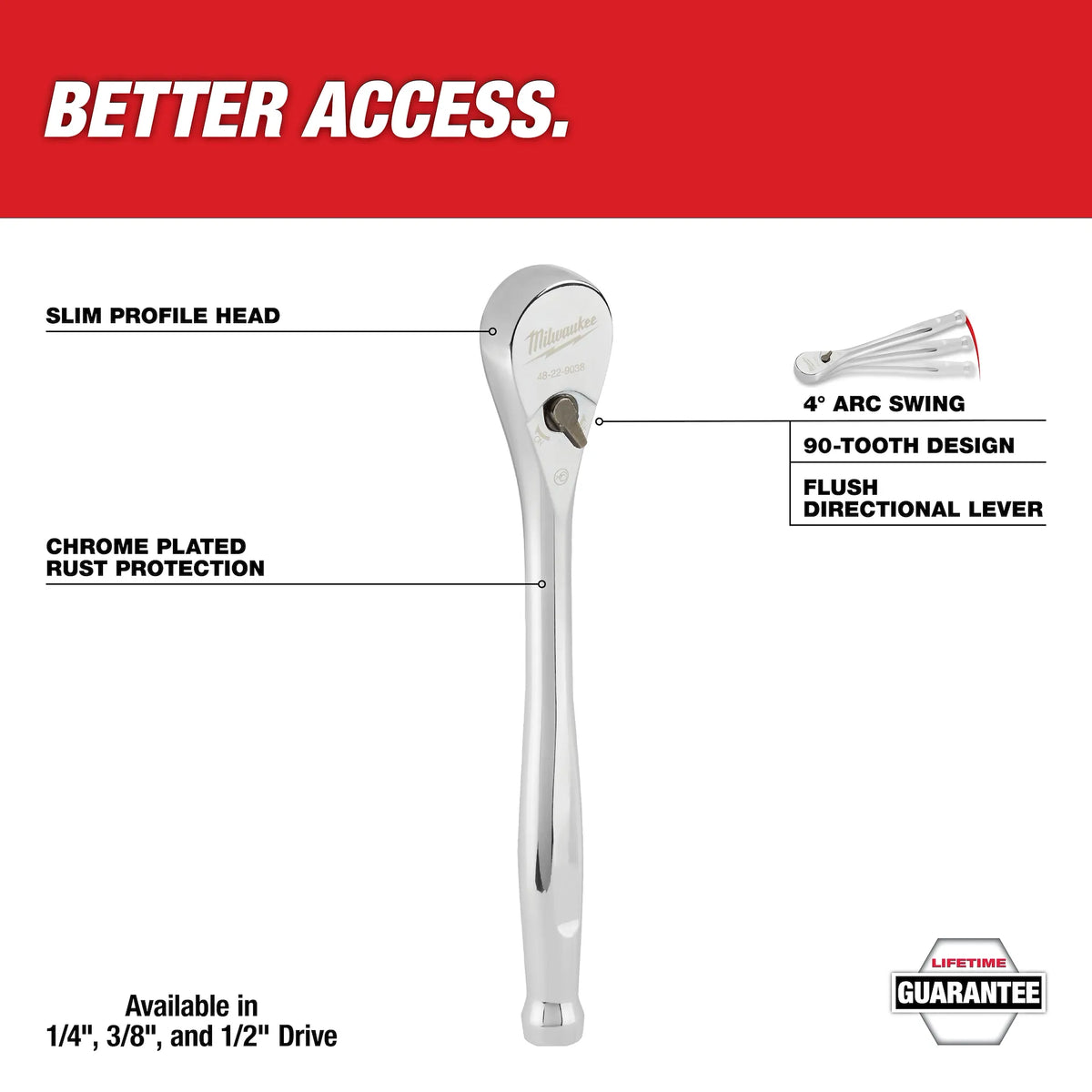 Milwaukee 48-22-9038 3/8 in. Drive Ratchet