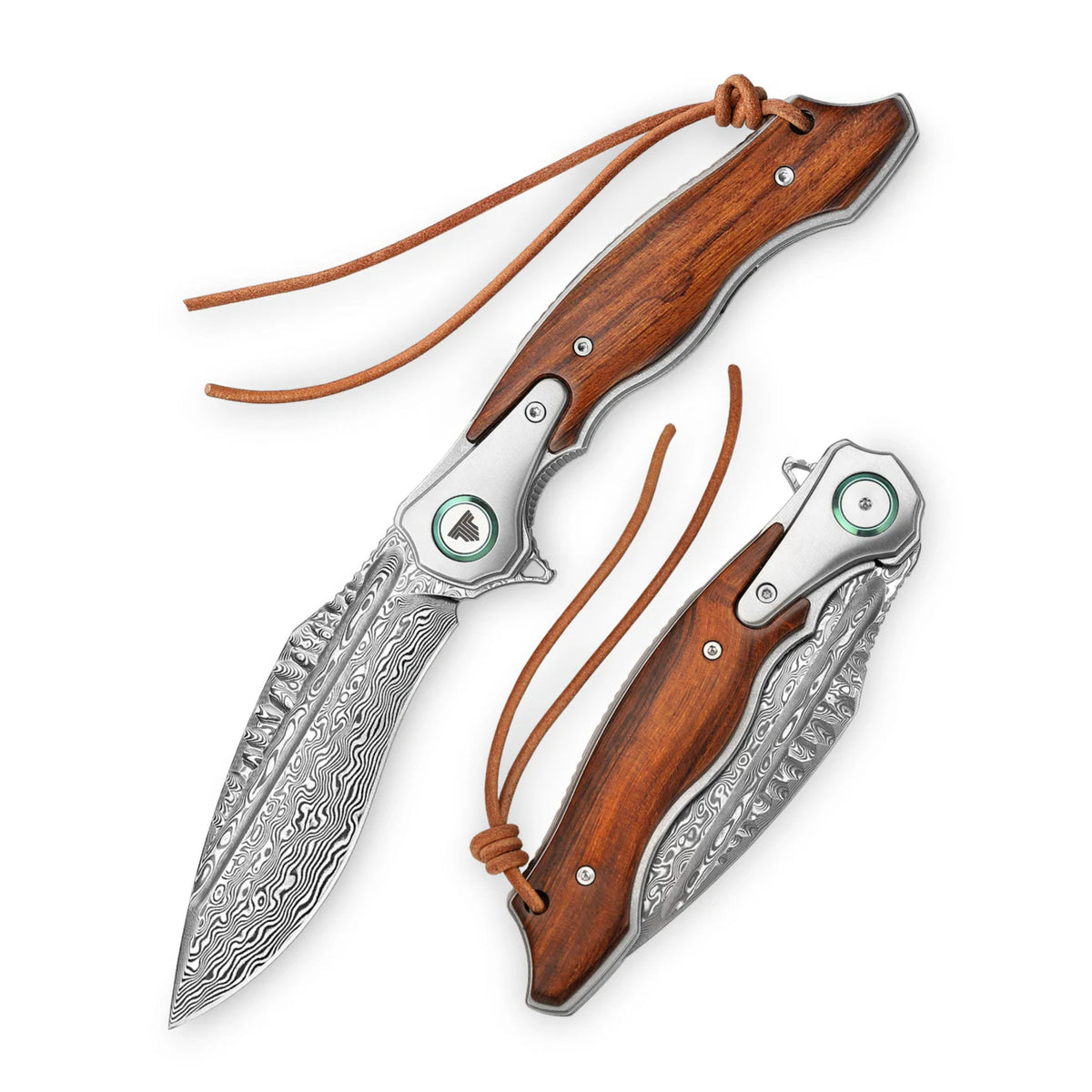 TRIVISA Lepus-01 Linerlock Brown Ironwood (4.125" Damascus)