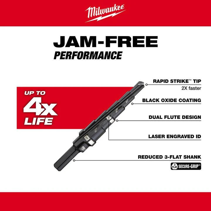 Milwaukee 48-89-9202 3/16" - 1/2" x 1/16" #2 Step Black Oxide Drill Bit