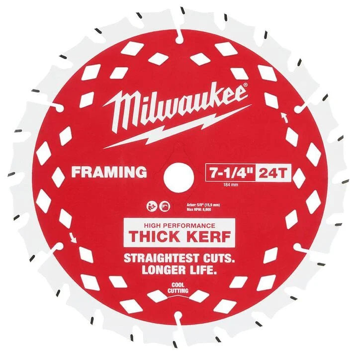Milwaukee 48-40-2740 7-1/4" 24T Thick Kerf Framing Circular Saw Blade 25 PK