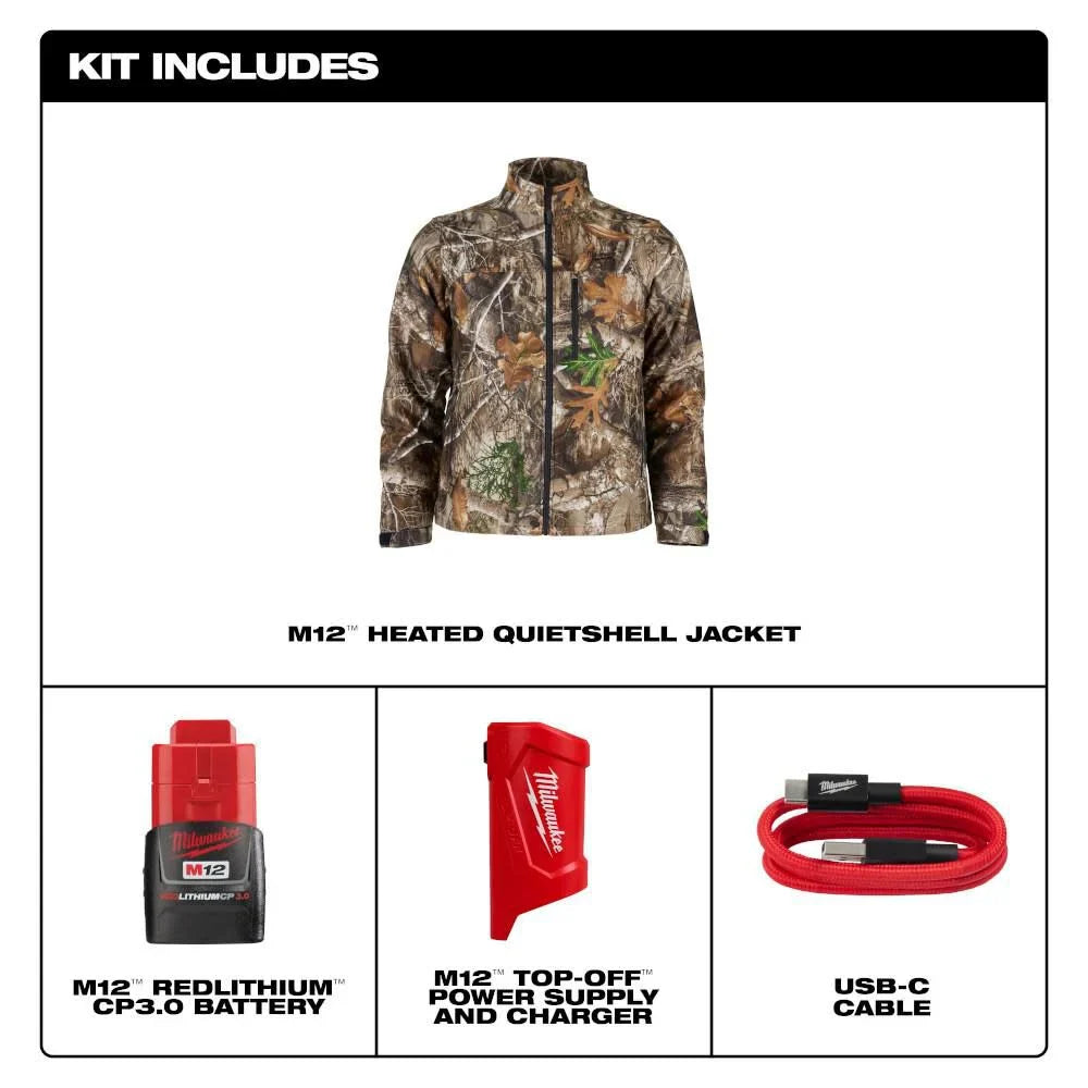 Milwaukee 224C-21 M12 Heated QUIETSHELL Jacket Kit with 3.0 Battery & Charger
