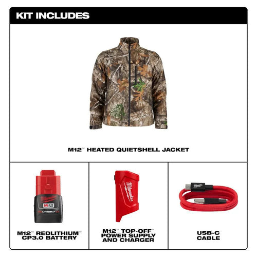 Milwaukee 224C-21 M12 Heated QUIETSHELL Jacket Kit with 3.0 Battery & Charger