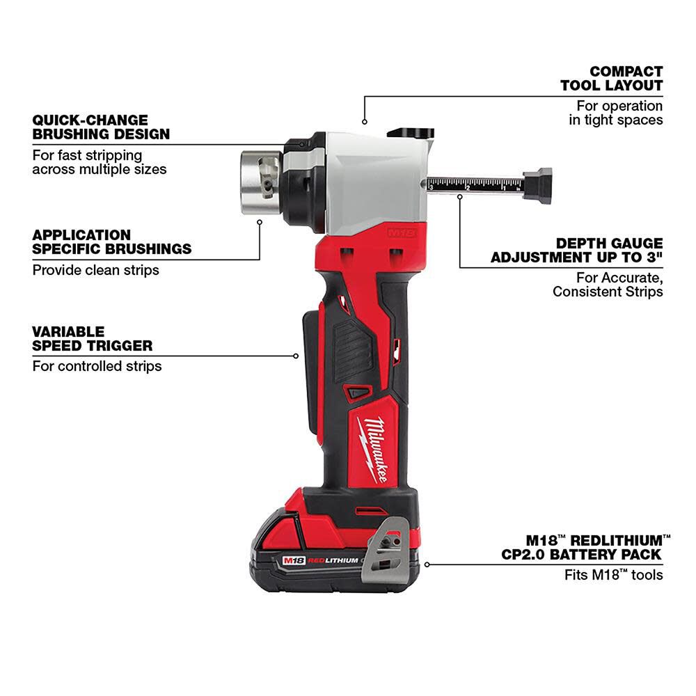 Milwaukee 2935CU-21S M18 Cable Stripper Kit for THHN/XHHW (No Case)