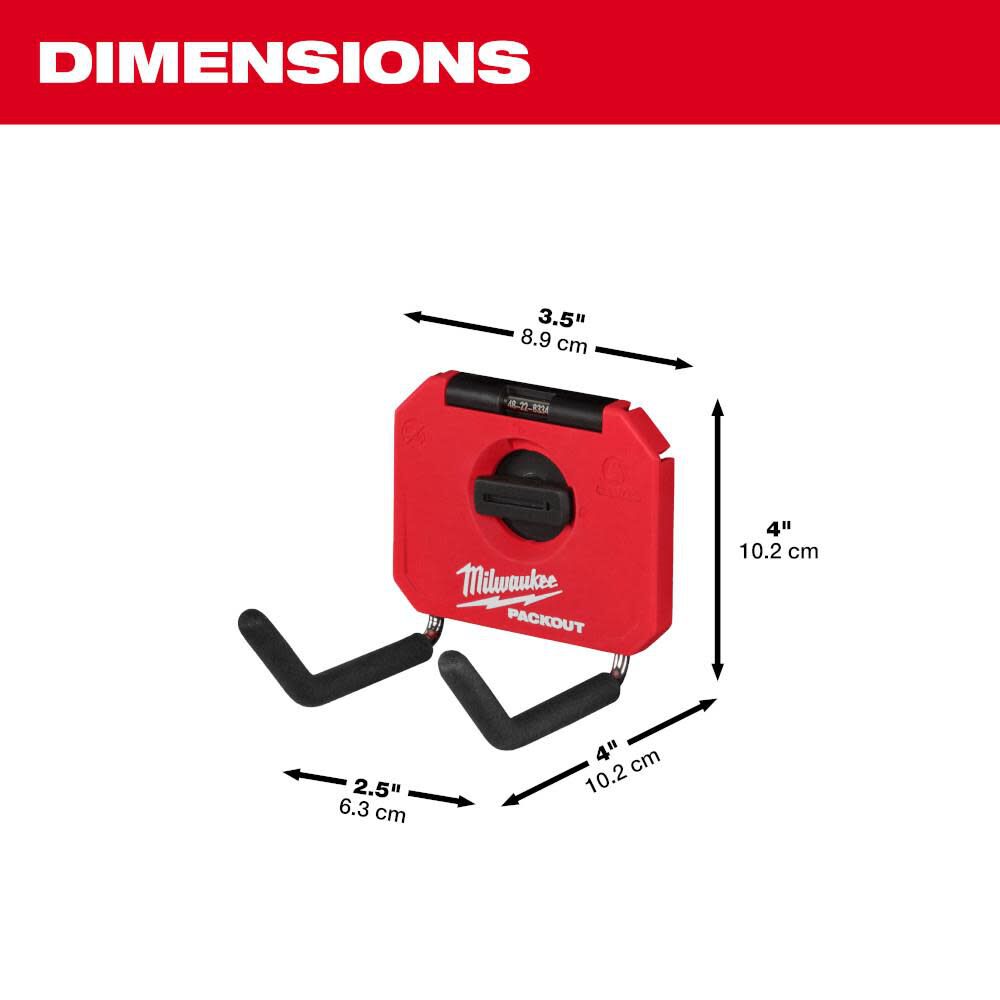 Milwaukee 48-22-8334 PACKOUT Shop Storage 4" Straight Hook