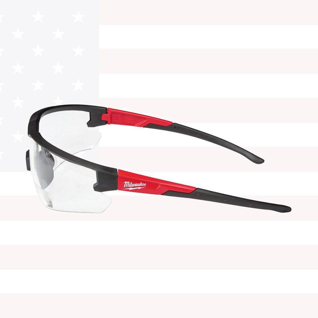Milwaukee 48-73-2201 Safety Glasses +1.00 Magnified Clear Anti-Scratch Lenses