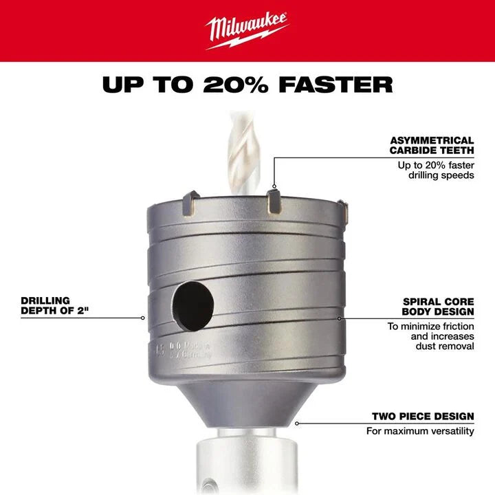 Milwaukee 48-20-5215 1-9/16 in. Carbide SDS-PLUS Masonry Core Bit