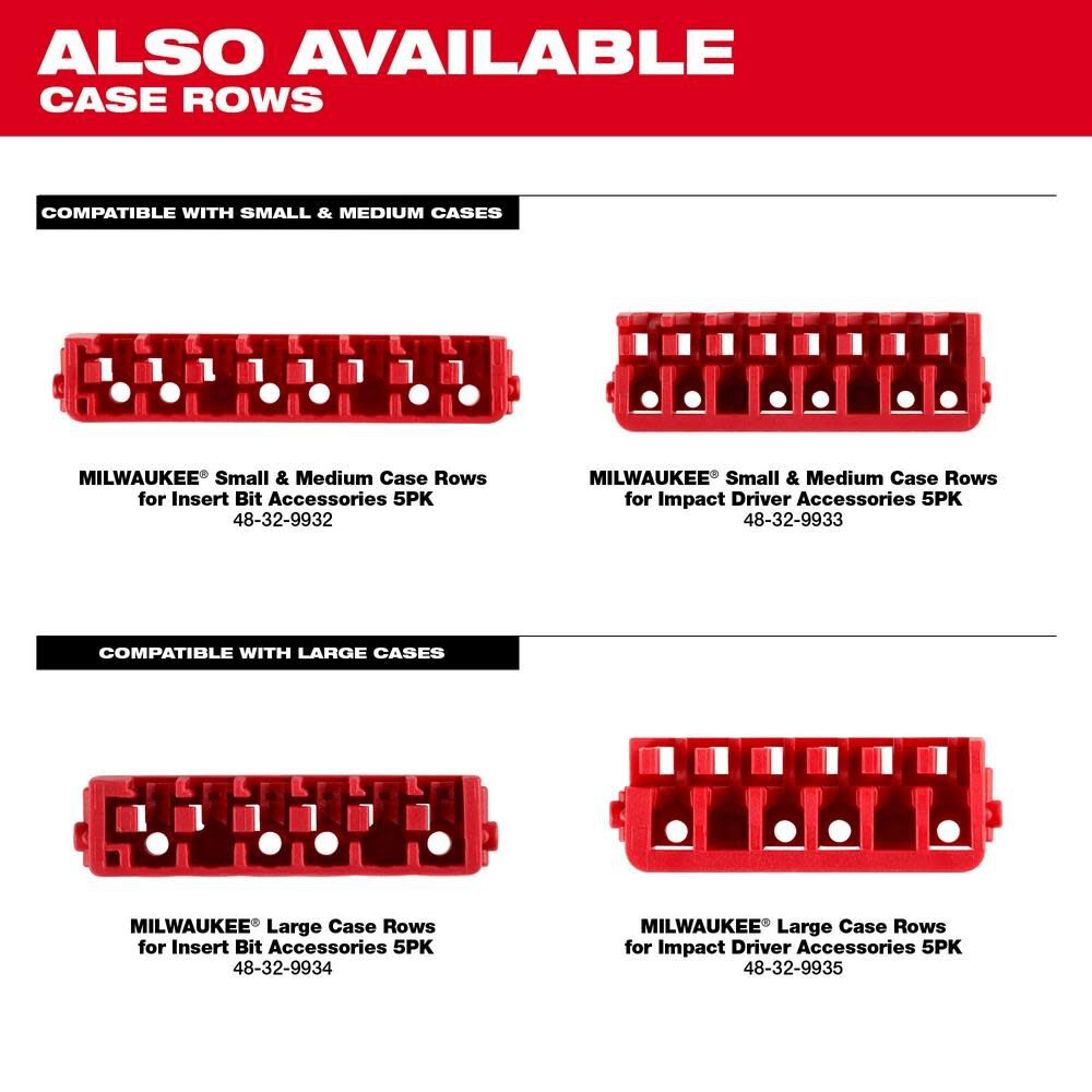 Milwaukee 48-32-9932 Small & Medium Case Rows For Insert Bit Accessories