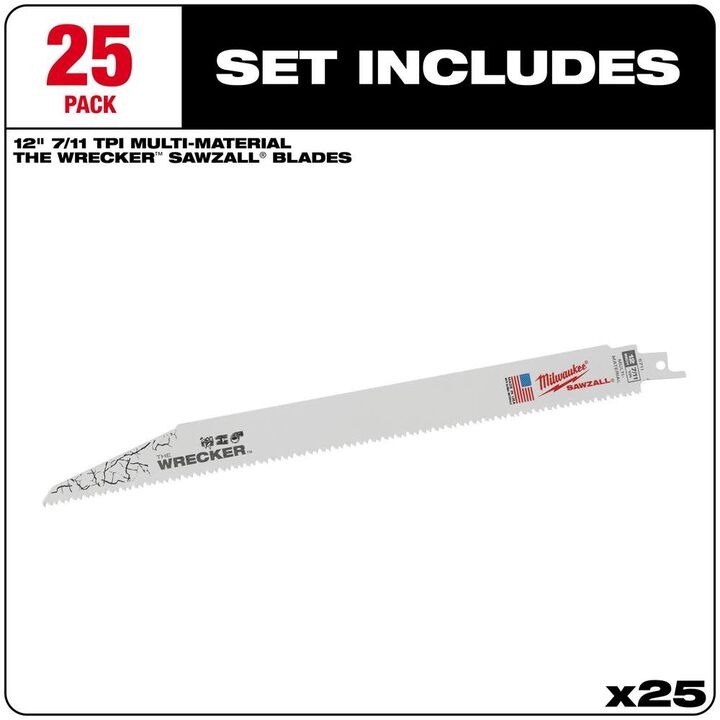Milwaukee 48-00-8711 The Wrecker Blade All Purpose Demolition Blade (25pk)