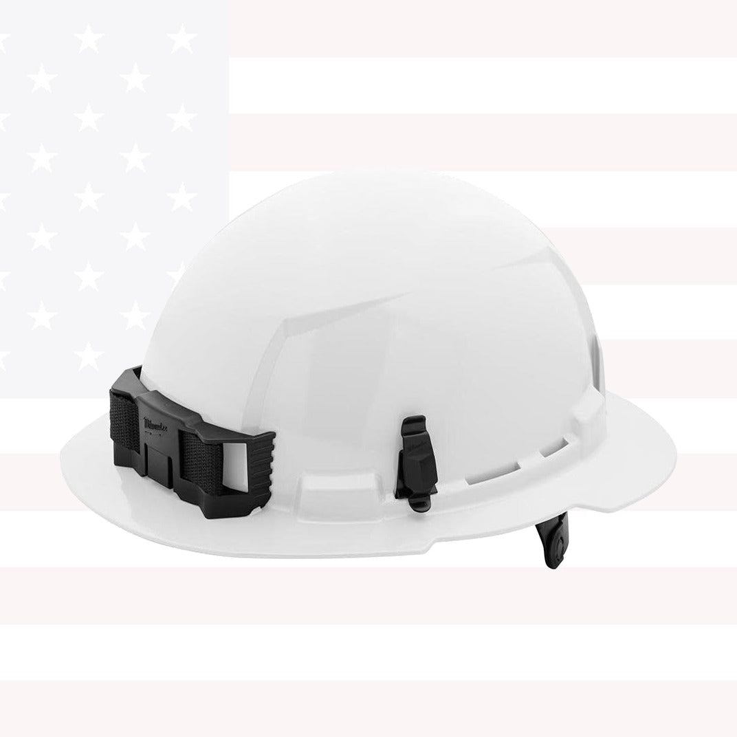 Milwaukee 48-73-1121 White Full Brim Hard Hat with 6PT Ratcheting Suspension