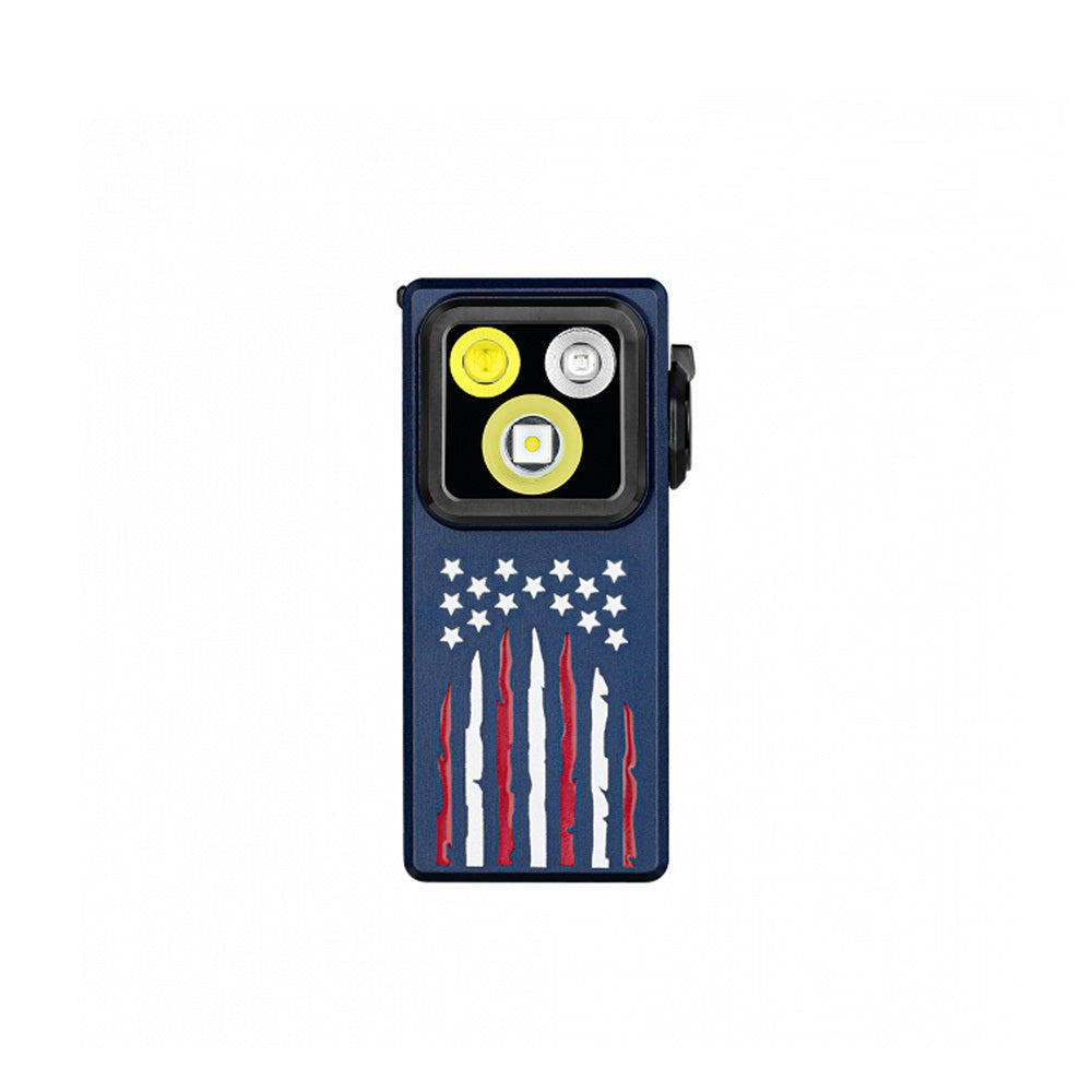 OLIGHT Oclip Ultra EDC Light with Flood, Spot, and UV Modes - Stars and Stripes Edition