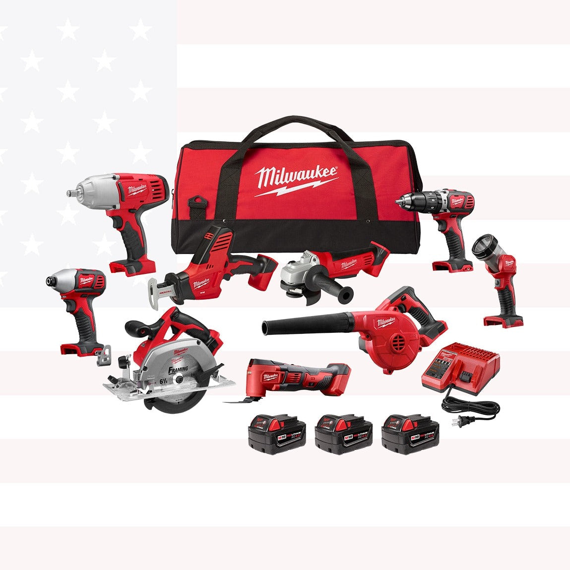 Milwaukee 2695-29P M18 Cordless 9 Tool Combo Kit