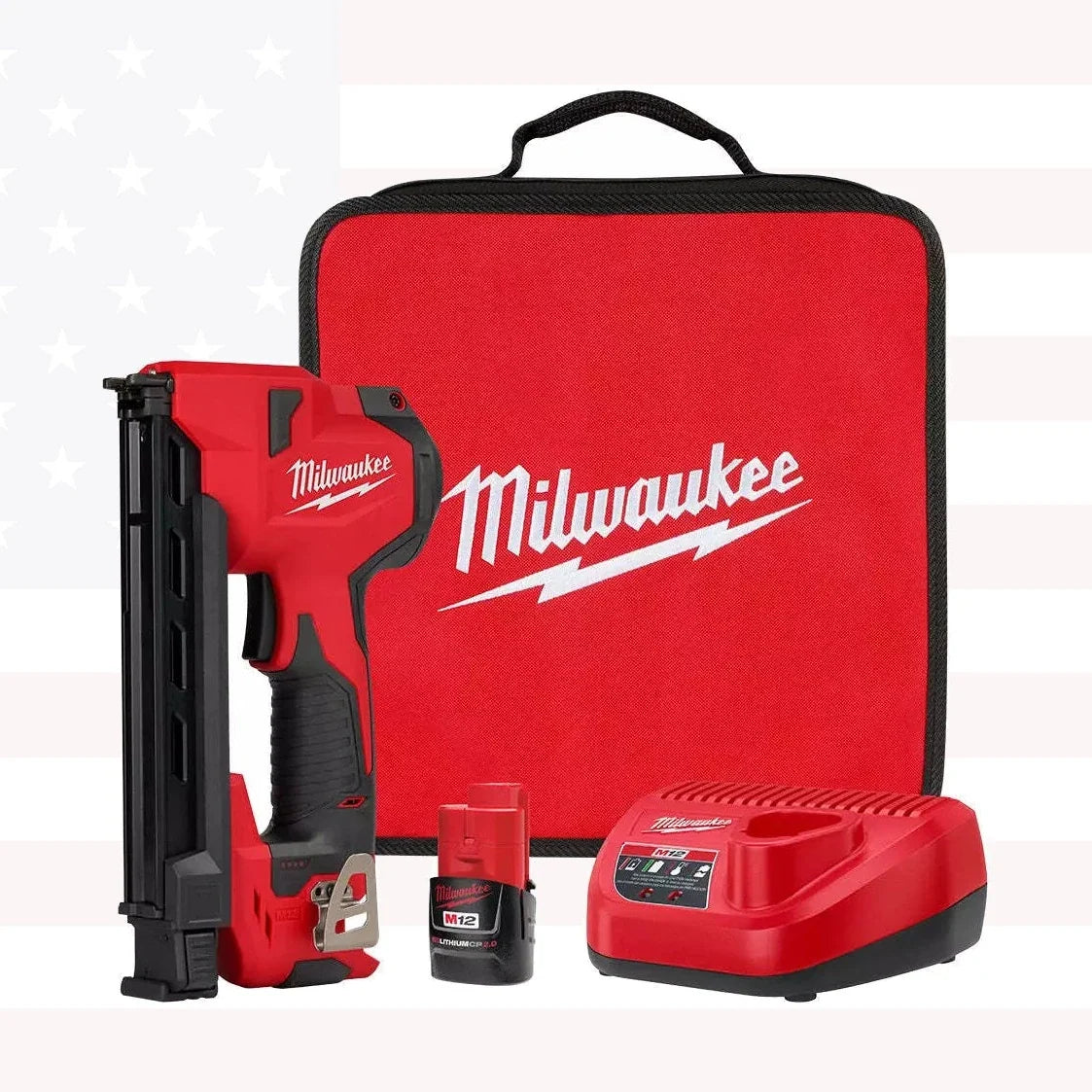 Milwaukee 2448-21 M12 Cable Stapler Kit with 2.0Ah Battery, Charger and Bag