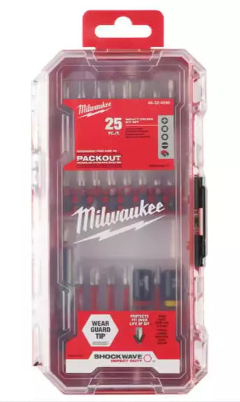 Milwaukee 48-32-4095 SHOCKWAVE Impact Screw Driver Bit Set (25-Piece)