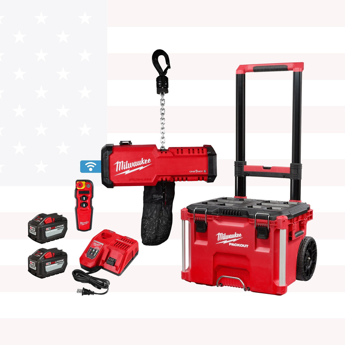 Milwaukee 2983-22HD M18 Compact 1-Ton Chain Hoist w/ ONE-KEY